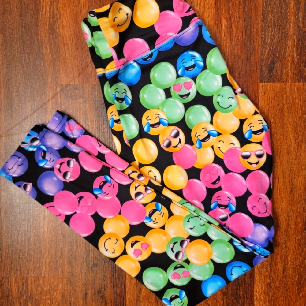 Justice Smiley face Emoji Leggings